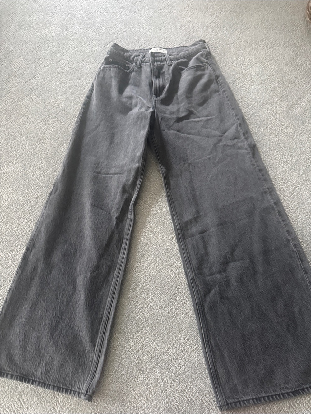 Abercrombie & Fitch Men's Wide Leg Pants - Charcoal